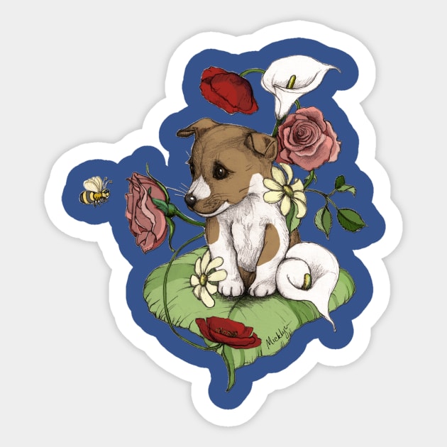 Puppy Bouquet Sticker by micklyn